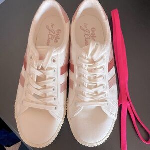NEVER WORN! Gola for J Crew. Size 8. White and Pink laces.